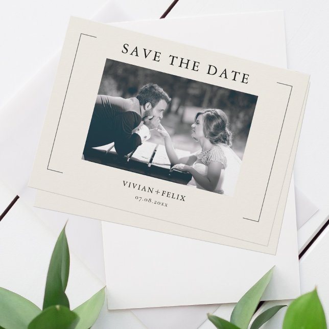 Vintage Stylish Photo Save The Date Invitation (Creator Uploaded)