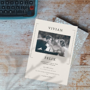 Vintage Stylish Photo Wedding Invitation