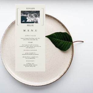Vintage Stylish Photo Wedding Menu