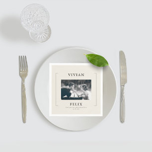 Vintage Stylish Photo Wedding Napkin