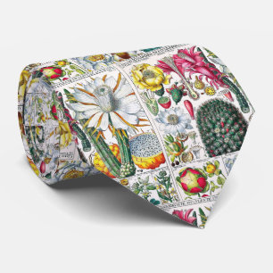 Vintage Stylized Cactus Botanical Book Plate #32 Tie