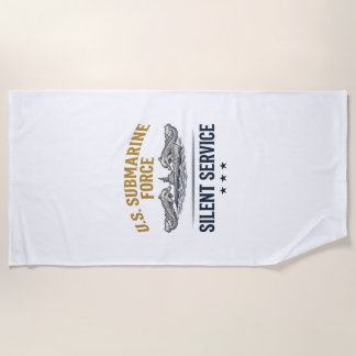 Vintage Submarine Force Silent Service Vector Desi Beach Towel
