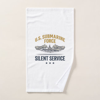 Vintage Submarine Force Silent Service Vector Desi Hand Towel