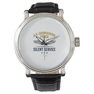 Vintage Submarine Force Silent Service Vector Desi Watch