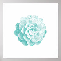 Vintage Succulent Plant Spring Garden