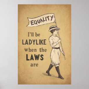Vintage Suffragist Poster, Feminist Quote Poster