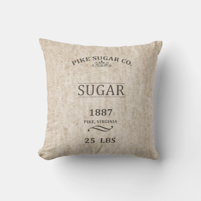 Vintage Sugar Sack Cushion (Front)