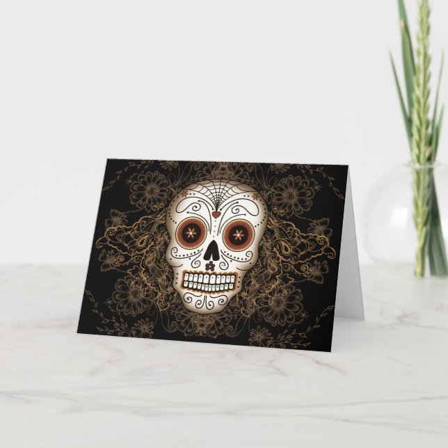 Vintage Sugar Skull Card (Front)