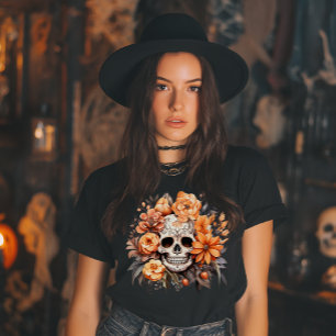 Vintage Sugar Skull Halloween T-Shirt