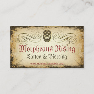 Vintage Sugar Skull Tattoo Parlour Business Card