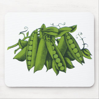 Vintage Sugar Snap Peas, Foods, Healthy Vegetables Mouse Mat