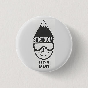 Vintage Sugarloaf maine Ski Resort new england 3 Cm Round Badge