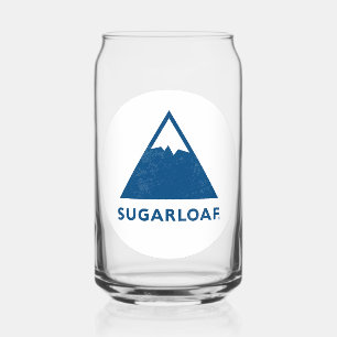 Vintage Sugarloaf maine Ski Resort new england Can Glass