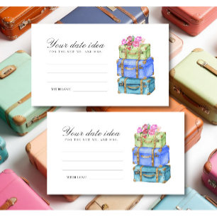 Vintage suitcase luggage Date night ideas Enclosure Card