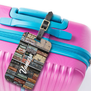 Vintage Suitcase Travel Wanderlust Photo Stylish Luggage Tag
