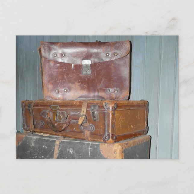 Vintage Suitcases - Stacked  Luggage Postcard (Front)