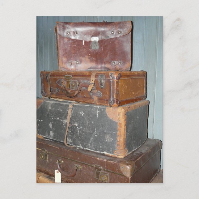Vintage Suitcases - Stacks of Luggage Postcard (Front)