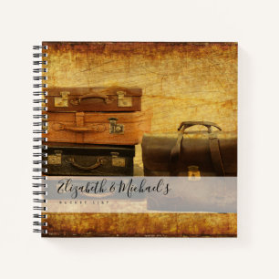 Vintage Suitcases Travel BUCKET LIST Custom Notebook