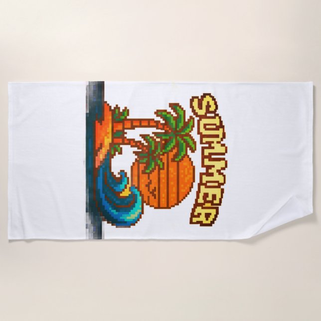 Vintage Summer Beach Vibes Towel (Front)