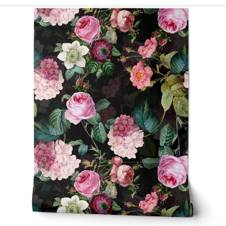 Vintage Summer Black Night Roses Romanticism Wallpaper
