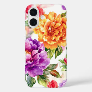 Vintage Summer Bloom Watercolor Florals iPhone 16 Case