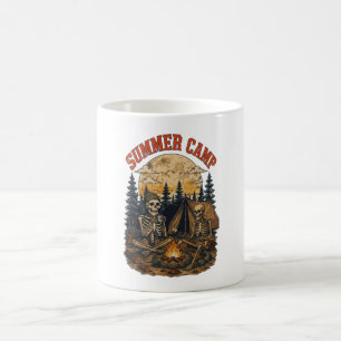Vintage summer Camp Skeleton Campfire Design Coffee Mug