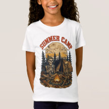 Vintage summer Camp Skeleton Campfire Design