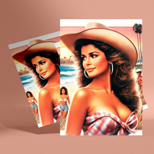 Vintage Summer Cowgirl Postcard (Creator Uploaded)