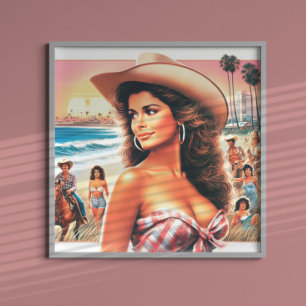 Vintage Summer Cowgirl Poster