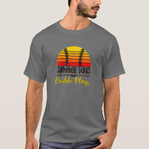 Vintage Summer Days And Double Plays Softball Men T-Shirt