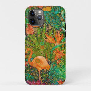 Vintage Summer Flamingo Tropical Garden Floral iPhone 11 Pro Case