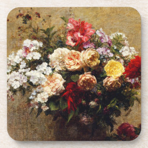 Vintage Summer Flowers by Henri Fantin-Latour Coaster