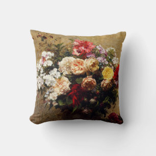 Vintage Summer Flowers by Henri Fantin-Latour Cushion
