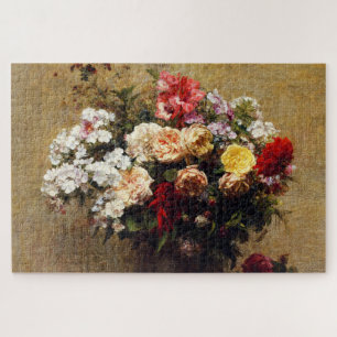 Vintage Summer Flowers by Henri Fantin-Latour Jigsaw Puzzle