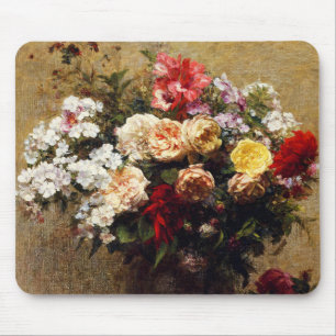 Vintage Summer Flowers by Henri Fantin-Latour Mouse Mat