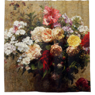 Vintage Summer Flowers by Henri Fantin-Latour Shower Curtain
