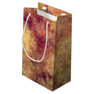 Vintage Summer Flowers floral pattern orange Small Gift Bag