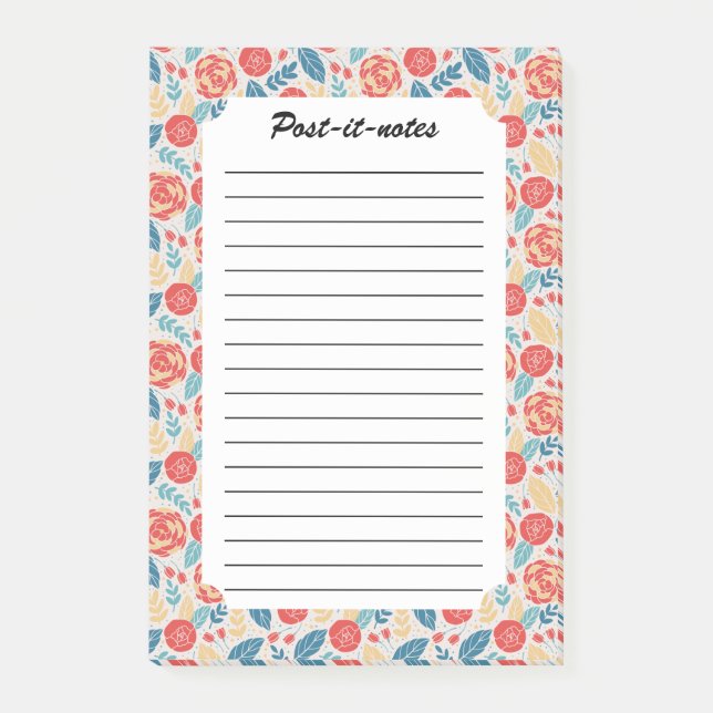 Vintage Summer Garden Blooming Flowers Post-it Notes (Front)