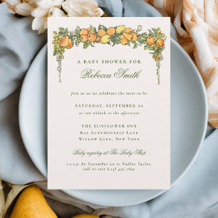 Vintage Summer Garden Elegant Baby Shower Invitation