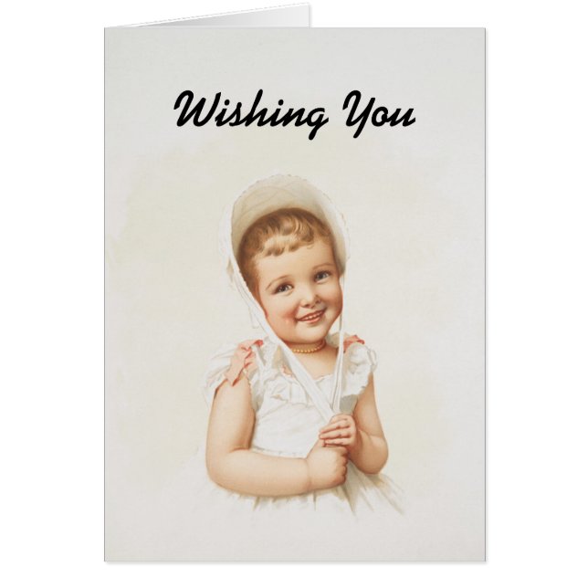 Vintage Summer Girl Greeting Card (Front)