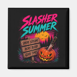 Vintage Summer Halloween Slasher Summer Spooky Magnet