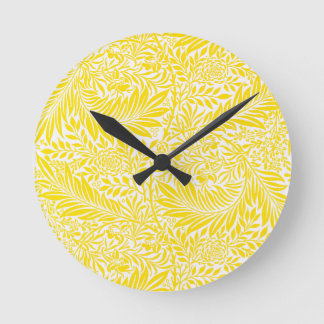 Vintage Summer Leaves Round Clock