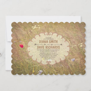 Vintage Summer Meadow Wedding Invitation