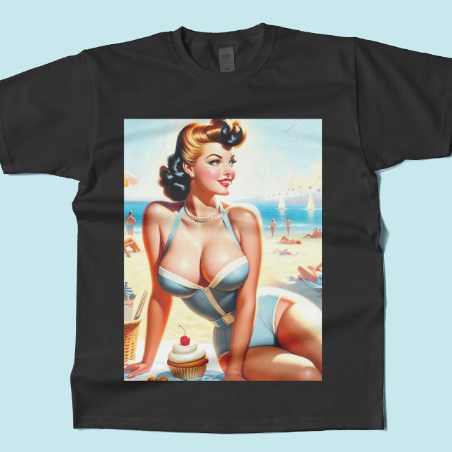 Vintage Summer Pin-Up Girl T-Shirt (Creator Uploaded)