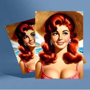 Vintage Summer Pin-up Postcard