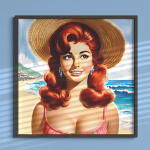 Vintage Summer Pin-up Poster