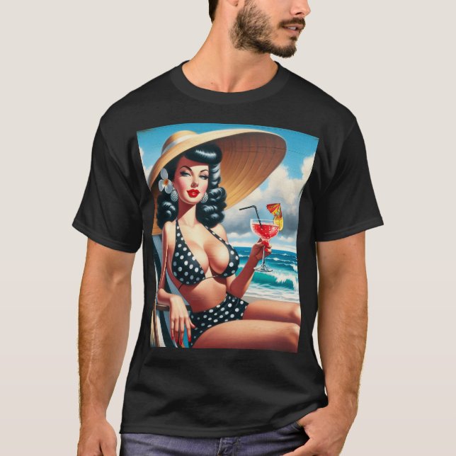 Vintage Summer Pin Up T-Shirt (Front)