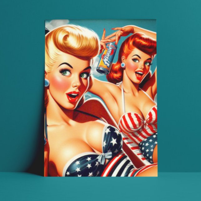 Vintage Summer Pinups Postcard (Creator Uploaded)