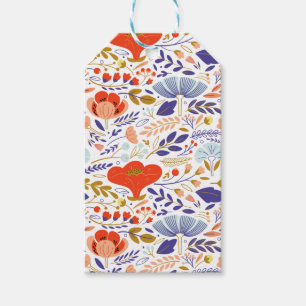 Vintage Summer Poppy Wildflowers Gift Tags