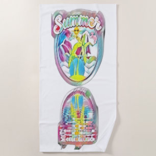 Vintage Summer Reflection   Beach Towel